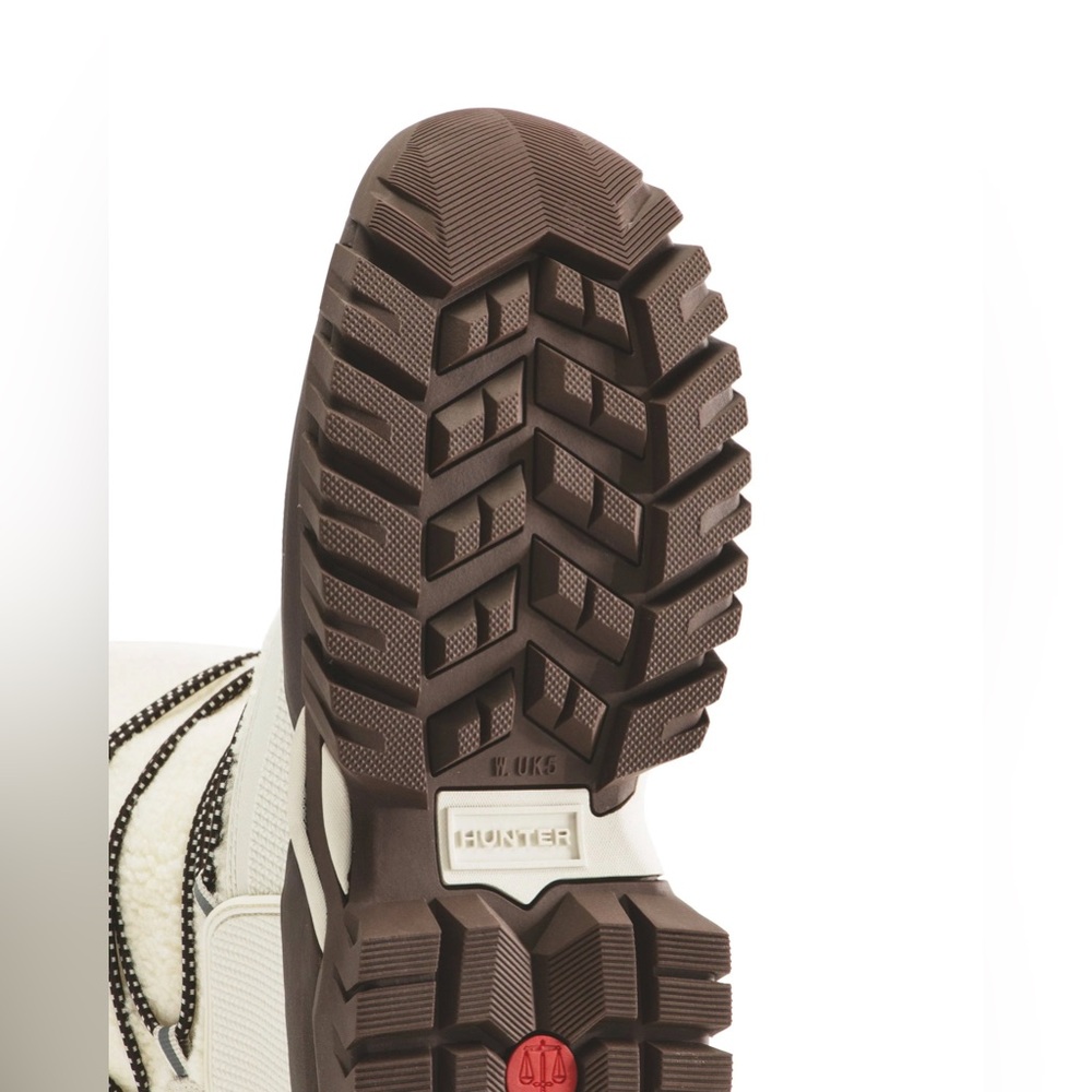 Hunter Cream and Brown Women's Winter Rain Boots - Picture 3 of 9